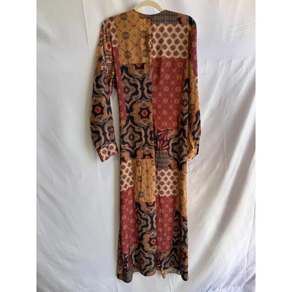 MISA Los Angeles Multicolored Eliza Patchwork Wrap Dress Size XL (READ) - Picture 5 of 15